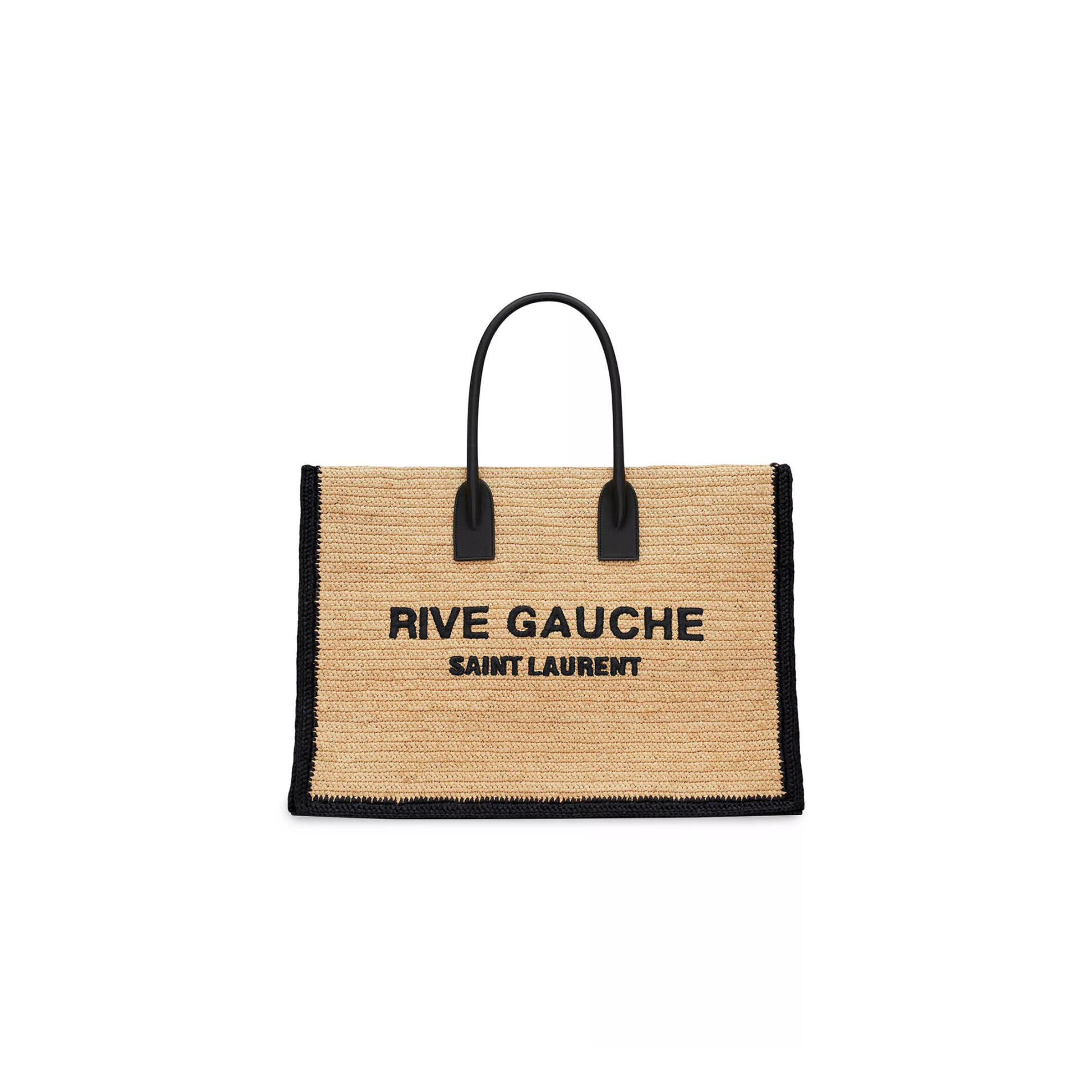 Y51 RIVE GAUCHE TOTE BAG IN RAFFIA AND LEATHER 0400018758643 (48*36*16cm) Master Quality